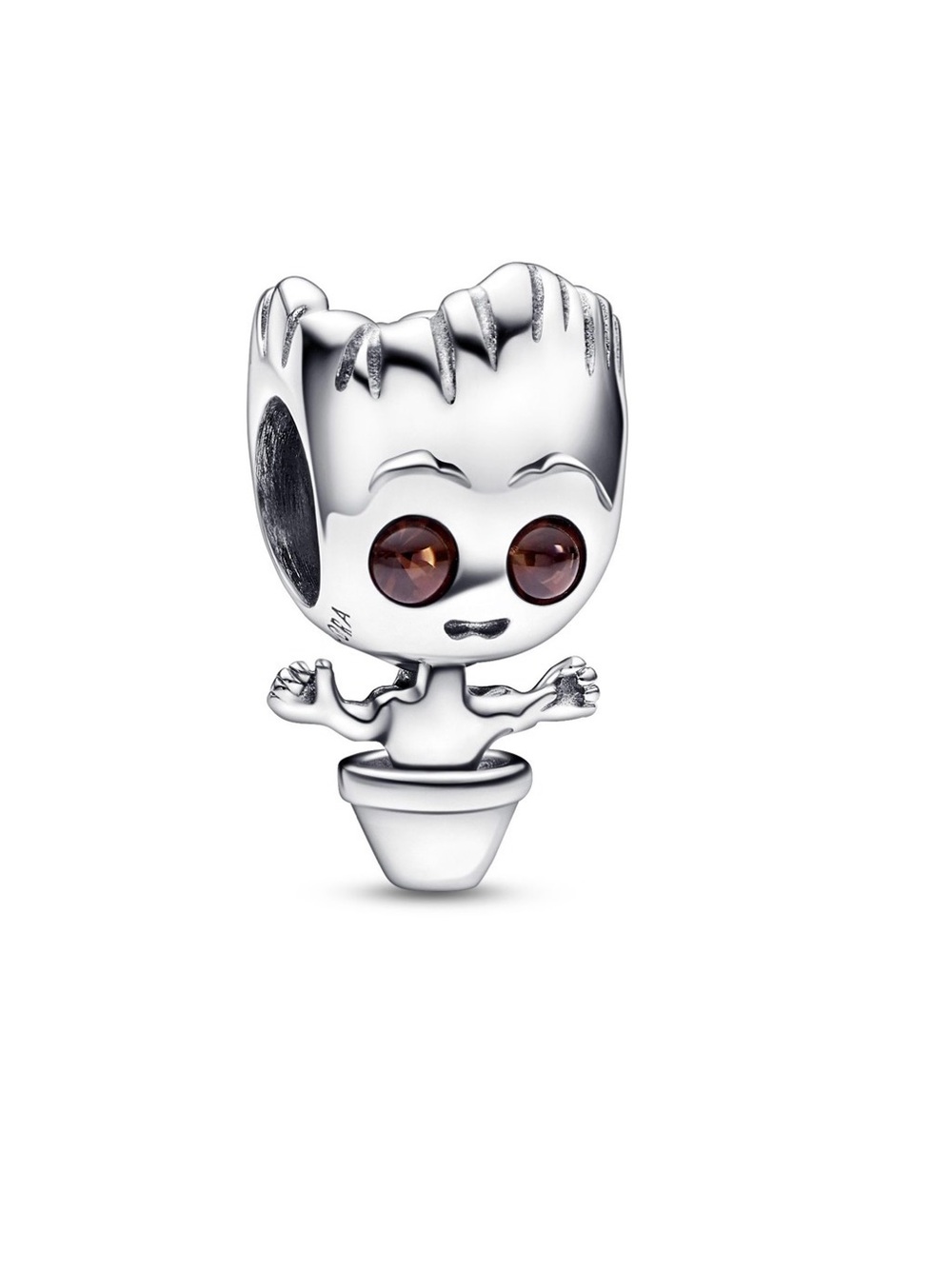 Pandora Silver Baby Groot Charm with Brown Eye Stones